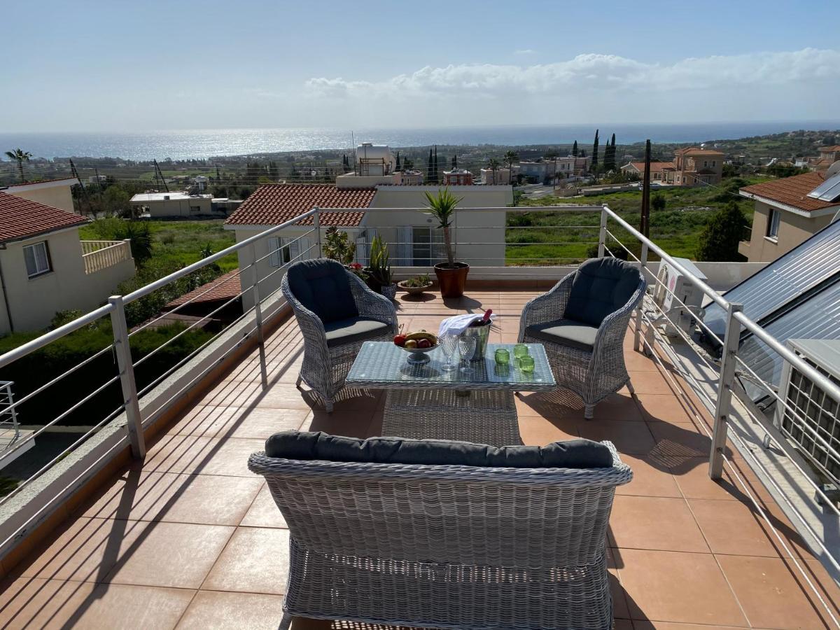 Roof Terrace & Sea View Entire Apartment Peyia Ngoại thất bức ảnh
